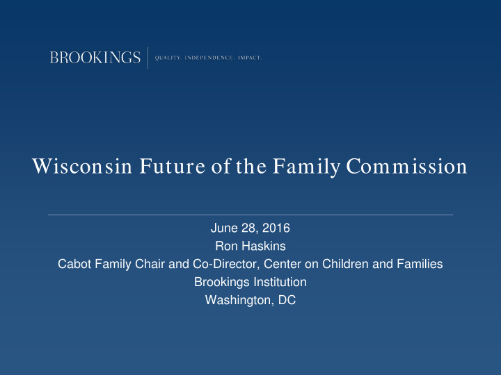 wisconsin future of the family commission