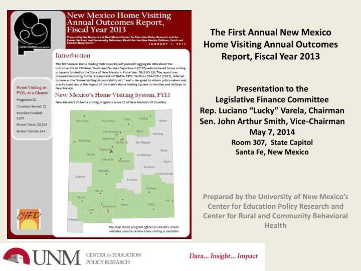 the first annual new mexico home visiting annual outcomes