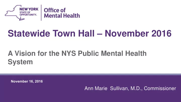 statewide town hall november 2016