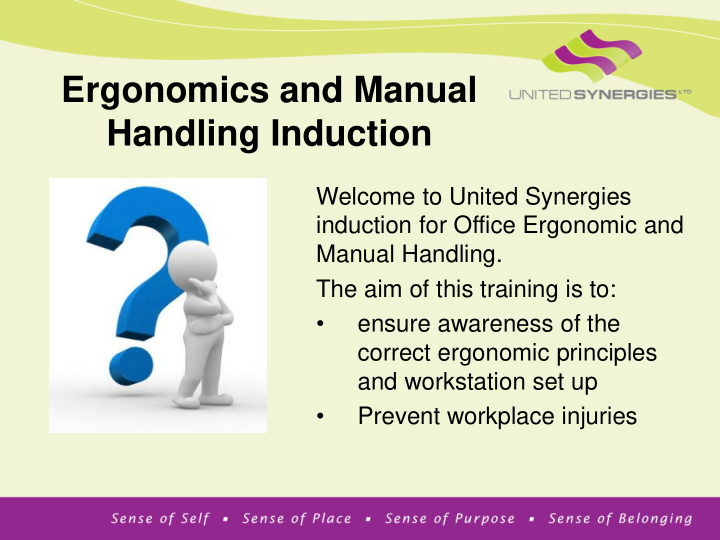 ergonomics and manual handling induction