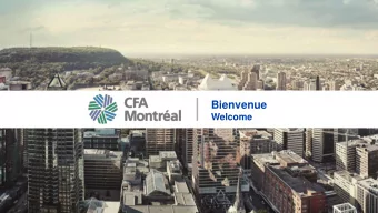 Bienvenue  Welcome  Sandy Poir, CFA  Responsable Services aux candidats  CFA Montral  Sameer