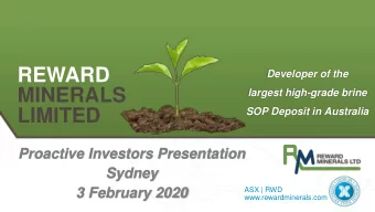 MINERALS  largest high-grade brine  LIMITED  SOP Deposit in Australia  Proactive Investors