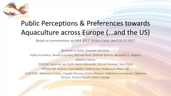 Public Perceptions &amp; Preferences towards Aquaculture across Europe (and the US)  Based on