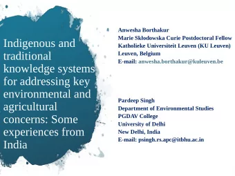 Indigenous and  Katholieke Universiteit Leuven (KU Leuven)  traditional  Leuven, Belgium  E-mail: