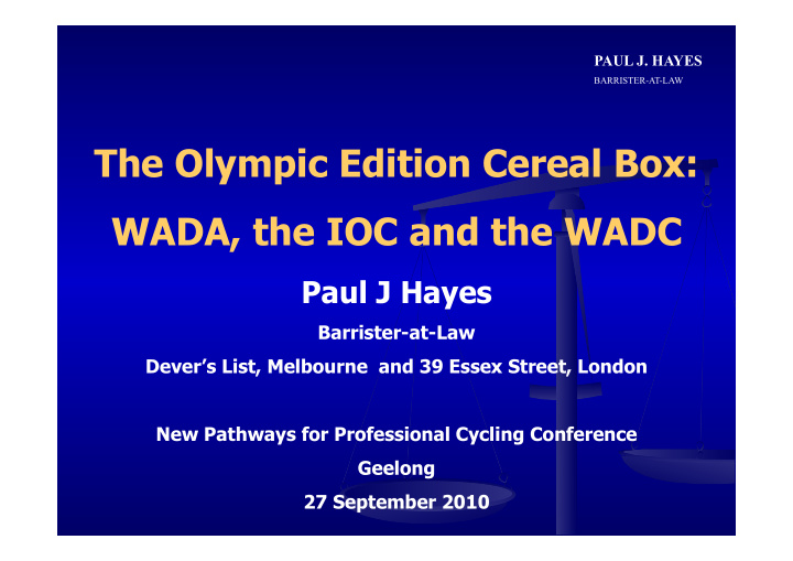 the olympic edition cereal box wada the ioc and the wadc