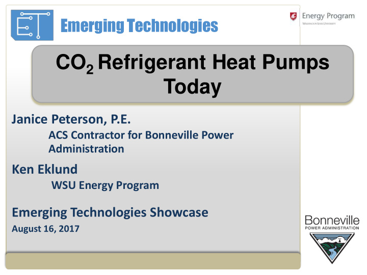 co 2 refrigerant heat pumps today