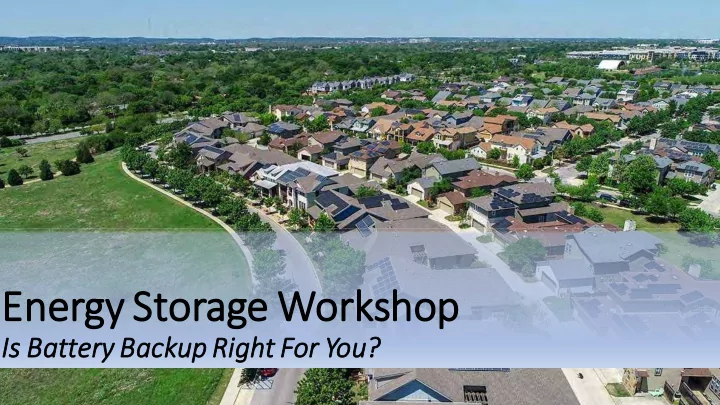 energy storage workshop