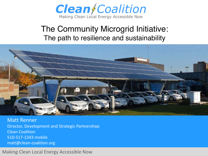 the community microgrid initiative
