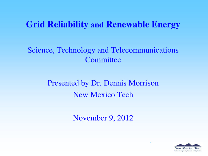 grid reliability and renewable energy