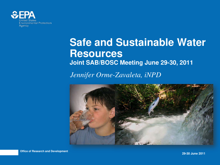 safe and sustainable water resources