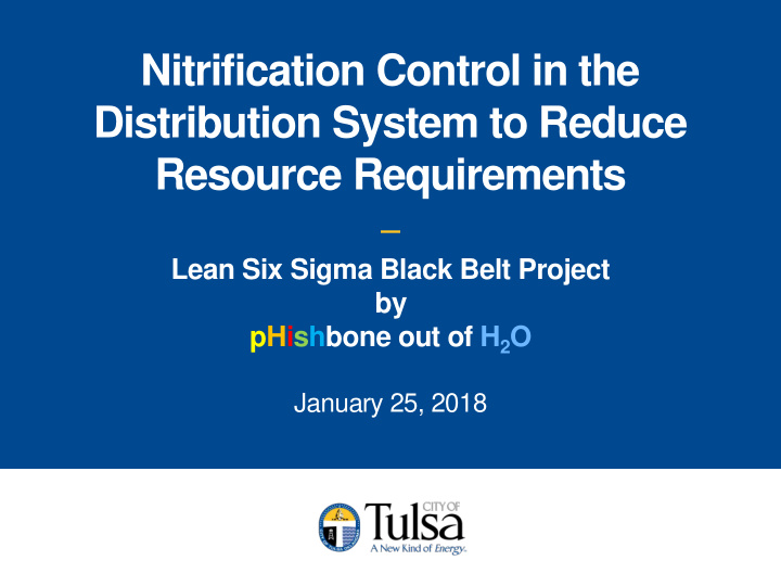 nitrification control in the distribution system to