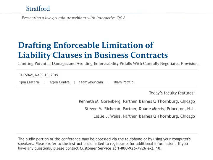 drafting enforceable limitation of liability clauses in