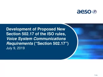 Development of Proposed New  Section 502.17 of the ISO rules,  Voice System Communications