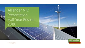 Alliander N.V.  Presentation  Half-Year Results  2019 24 th of July 2019  Credit profile Alliander