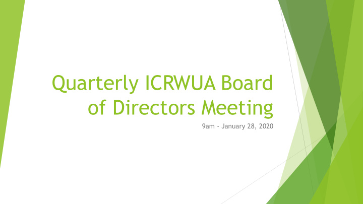 quarterly icrwua board