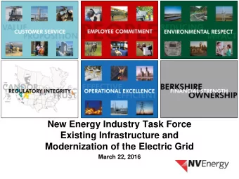 Existing Infrastructure and  Modernization of the Electric Grid  March 22, 2016  Agenda