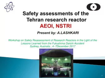 Workshop on Safety Reassessment of Research Reactors in the Light of the  Lessons Learned from the