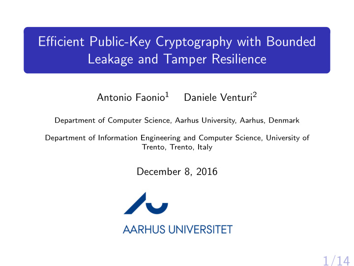efficient public key cryptography with bounded leakage