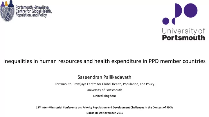 inequalities in human resources and health expenditure in