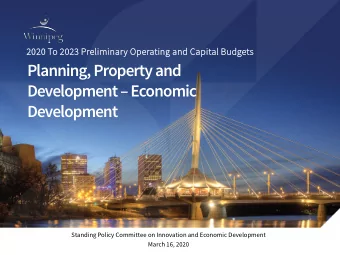 Planning, Property and  Development  Economic  Development  a  Standing Policy Committee on