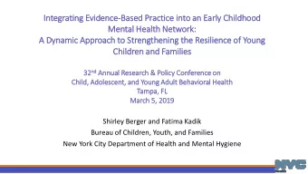 Mental Hea  ealth Network:  :  A Dynamic Approach to St  Strengthening th  the Resilience of  f