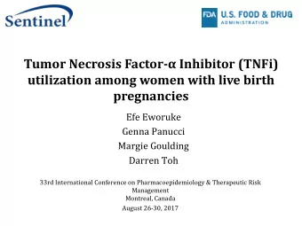 Tumor Necrosis Factor-  Inhibitor ( TNFi)  utilization among women with live birth  pregnancies