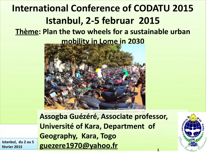 international conference of codatu 2015 istanbul 2 5