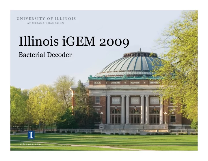 illinois igem 2009
