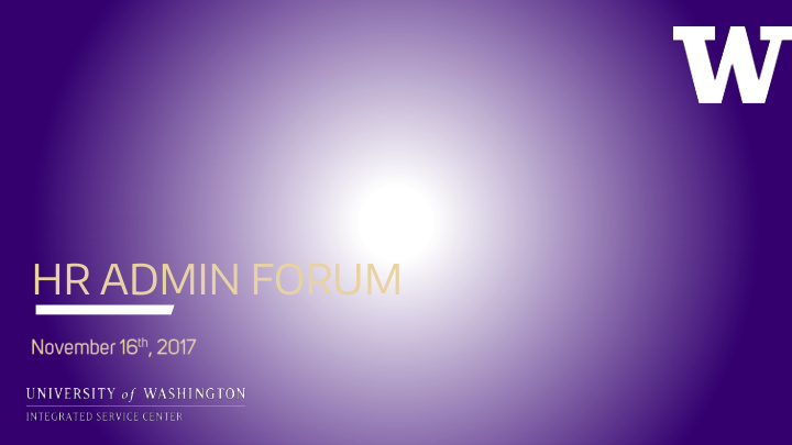 hr admin forum welcome agenda