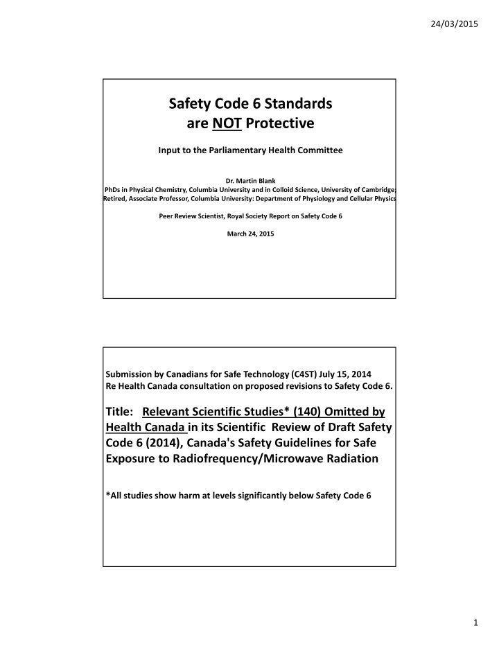 safety code 6 standards are not protective