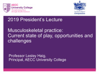 2019 president s lecture musculoskeletal practice current