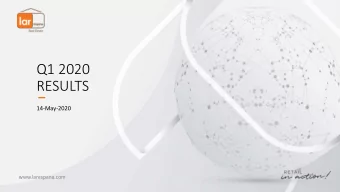 Q1 2020  RESULTS  _  14-May-2020  www.larespana.com  14      05       2020  Index  1.  2.  3.  4.