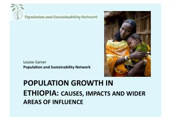 POPULATIONGROWTHIN ETHIOPIA: CAUSES,IMPACTSANDWIDER AREASOFINFLUENCE