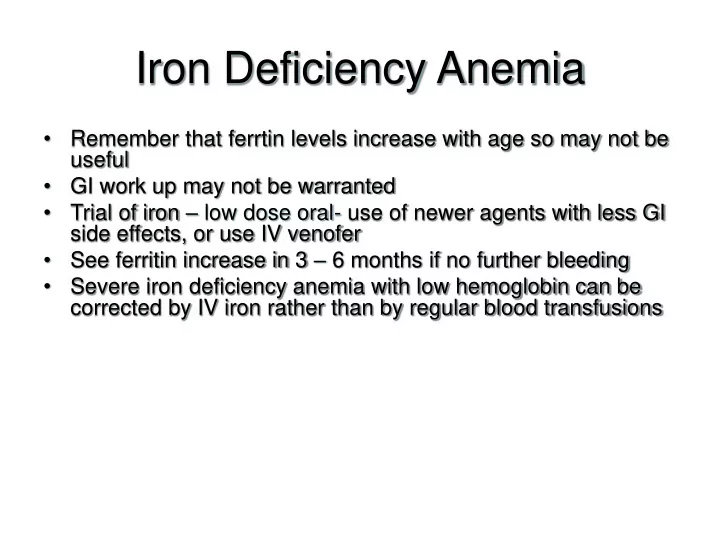 iron deficiency anemia