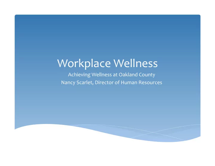 workplace wellness