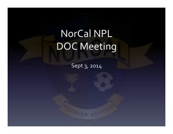 NorCal  NPL    DOC  Meeting    Sept  3,  2014    Meeting  Agenda