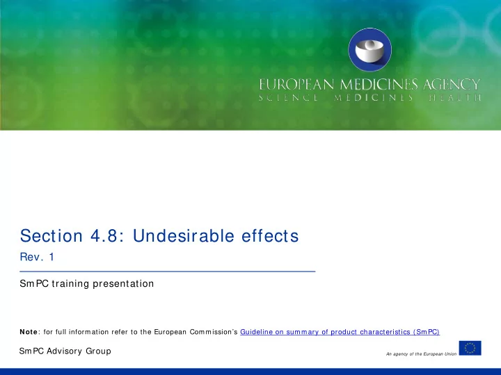 section 4 8 undesirable effects