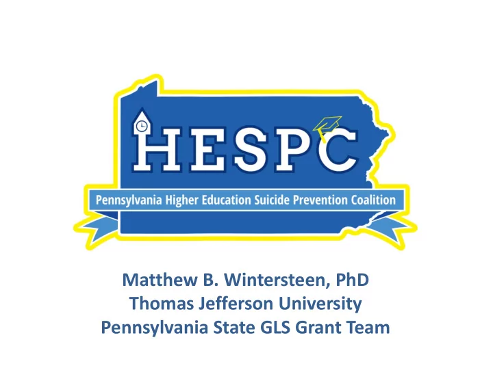 matthew b wintersteen phd thomas jefferson university