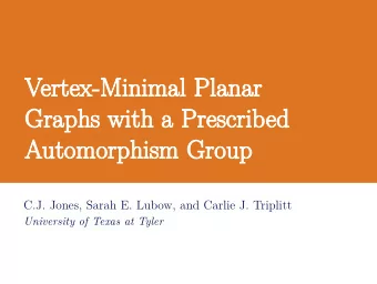 Vertex-Minimal  ertex-Minimal Planar  Planar  Graphs  Graphs with  with a Prescrib  Prescribed  ed