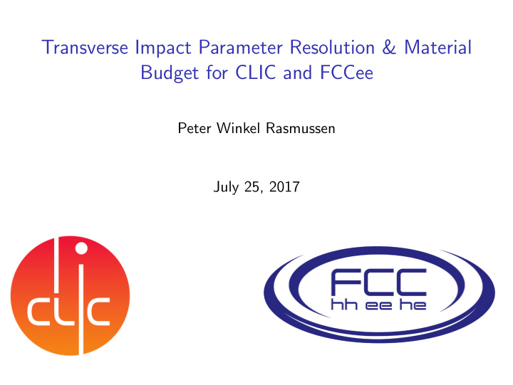 transverse impact parameter resolution material budget