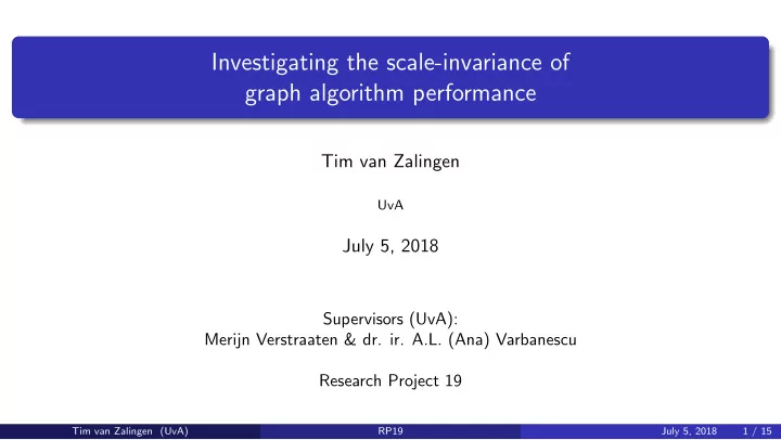investigating the scale invariance of graph algorithm