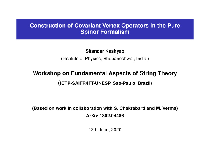 construction of covariant vertex operators in the pure