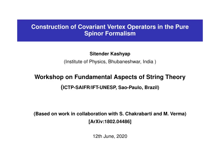 construction of covariant vertex operators in the pure