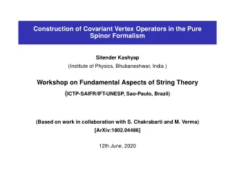 Construction of Covariant Vertex Operators in the Pure  Spinor Formalism  Sitender Kashyap