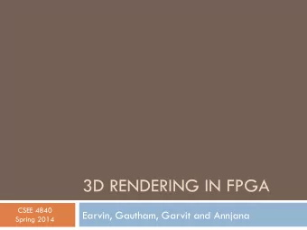 3D RENDERING IN FPGA  CSEE 4840  Earvin, Gautham, Garvit and Annjana  Spring 2014  Original