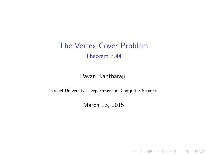 the vertex cover problem