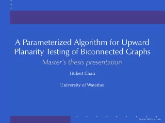 A Parameterized Algorithm for Upward  Planarity Testing of Biconnected Graphs  Masters thesis