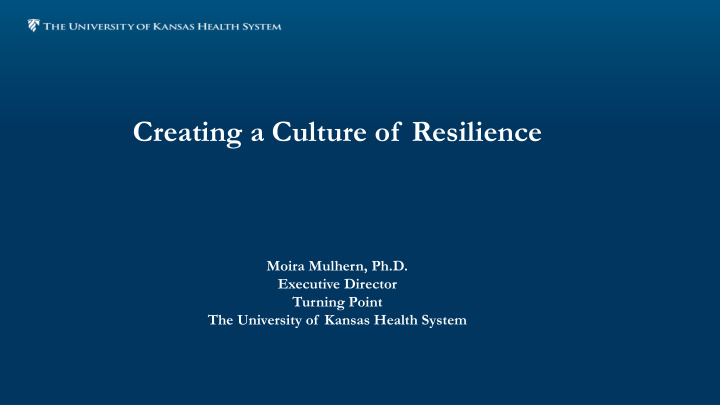 creating a culture of resilience