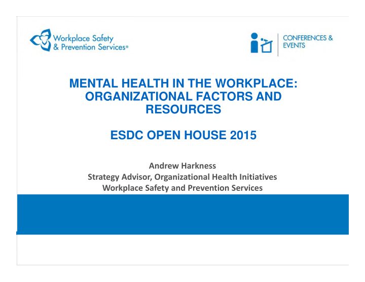 mental health in the workplace organizational factors and
