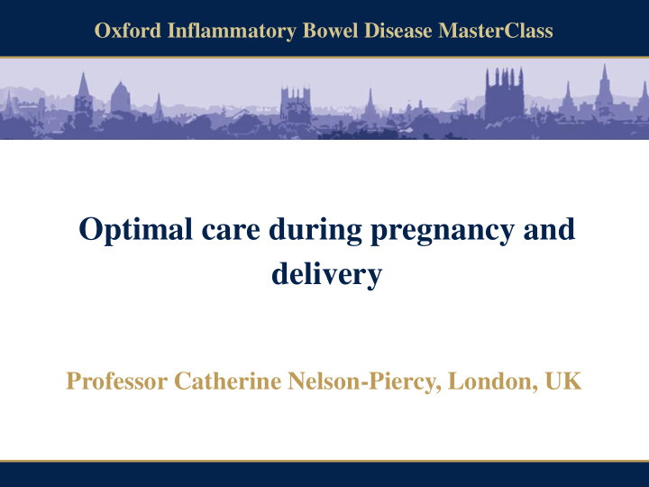 optimal care during pregnancy and delivery